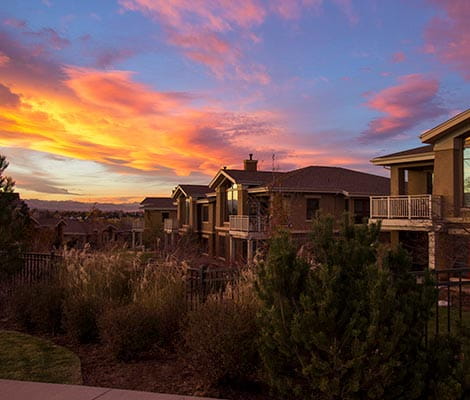 A sunset over Vi at Highlands Ranch